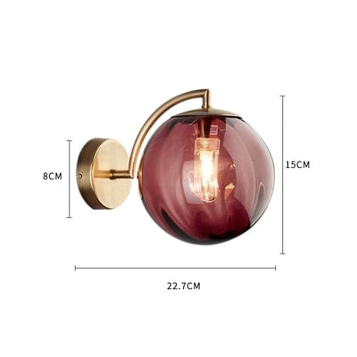 SkandiShop Modern Led Wall Lamp Nordic Glass Ball